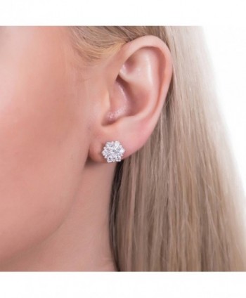 BERRICLE Rhodium Sterling Zirconia Earrings