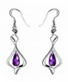 18k Gold Plated Purple Crystal Fashion 925 Sterling Silver Dangle Earrings for Women - C9186ZGW9TC
