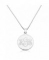 Sterling Silver Women's Personalized Pendant 27mm Three Initial Monogram Engraved Necklace - CL12L9E03Q3