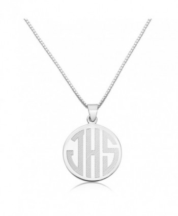 Sterling Personalized Monogram Engraved Necklace in Women's Chain Necklaces