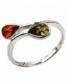 Sterling Silver Multicolor Amber Sliding Drop Ring - CH1198G8I85