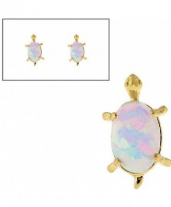10KT Real Gold Opal Turtle Post Earrings - CP1198TPY6L