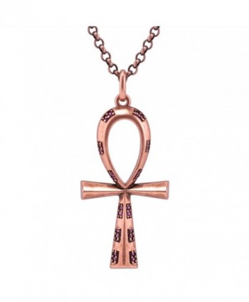 Karseer Egyptian Necklace Crystals Micro Mosaic - Rose Gold Tone (Red Copper) - CT1895XYKRT