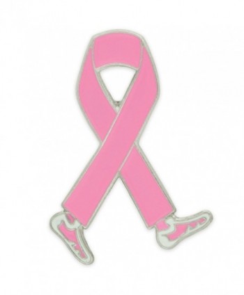 PinMart's Pink Awareness Ribbon Breast Cancer Walk Enamel Lapel Pin - C2119PEL32D