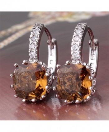 GULICX Crystal Rhinestone Leverback Earrings