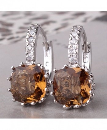 GULICX Crystal Rhinestone Leverback Earrings in Women's Hoop Earrings