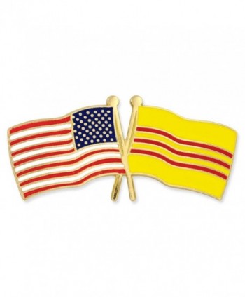 PinMart's USA and South Vietnam Crossed Friendship Flag Enamel Lapel Pin - C911L6BWSV3