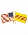 PinMart's USA and South Vietnam Crossed Friendship Flag Enamel Lapel Pin - C911L6BWSV3