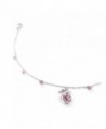 Glamorousky Butterfly Anklet with Pink Austrian Element Crystal and CZ (1852) - C9118SOEFYT
