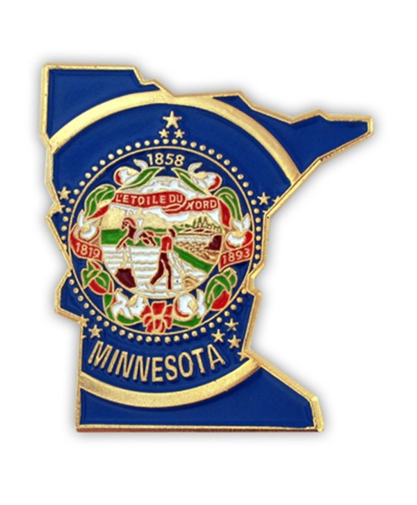 PinMart's State Shape of Minnesota and Minnesota Flag Lapel Pin - CR119PEKT9B