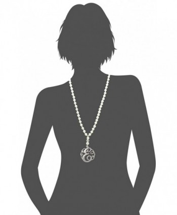 Monogram Silver Charm Glass Necklace in Women's Pendants