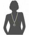 Monogram Silver Charm Glass Necklace in Women's Pendants
