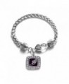 Track Runner Running Track & Field Charm Classic Silver Plated Square Crystal Bracelet - CP11LXNB8MJ