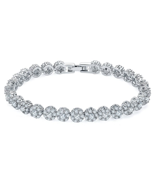 CARSINEL Luxury White Gold Plated Tennis Bracelet with CZ Stones Set For The Elegant You - white - CF1839LXKCM