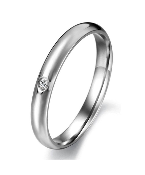 Elove New Fashion Exquisite Crystal(cz) 2-color Titanium Stainless Steel Women's Ring - CU11EN3WT8D