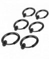 Nicever Stainless Steel Non-piercing Clip on Helix Cartilage Earring Hoop Septum Nose Ring - 07) Black - CJ17Z6GHN4T