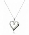 Sterling Silver Black & White Round Diamond in Heart Pendant (1/10 cttw) - CG115DKI1YV
