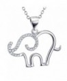 Angel caller 925 Sterling Silver Good Luck Animal Elephant Necklace 18" for Women-Girls - CG12O7GZ074