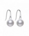 Women's Earring 925 Sterling Silver White Freshwater Cultured Pearl Dangle Earrings - CW186C7OUHZ