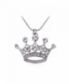 Alilang Clear Crystal Rhinestone Emperor Royal Crown Pendant Necklace - Perfect For King & Queens! - CB11BBNKLCJ