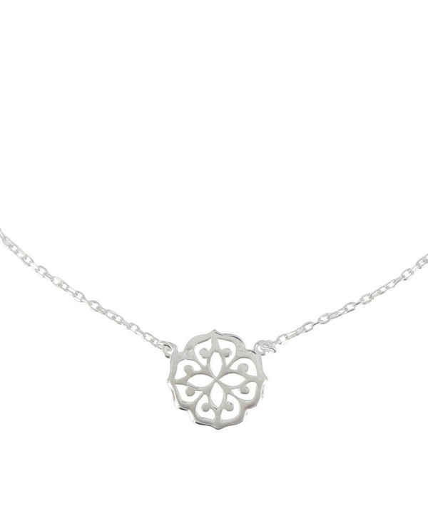 Les Poulettes Jewels - Sterling Silver Necklace Lotus Blossom - CN11OPSDW55