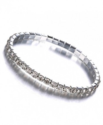 Gmai Rhinestone Bracelet Stretch Silver Tone in Women's Bangle Bracelets