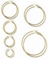 FUNRUN JEWELRY 6 Pairs Stainless Steel Hoop Earrings for Women Huggie Earrings Set 20-60mm - B: 6 Pairs Yellow - CB17XSOSK0Y