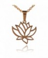 Lotus Flower Stainless Steel Necklace - CQ187NKWC47