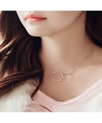 Sterling Necklace Interlocking Two Circles Extender in Women's Y-Necklaces