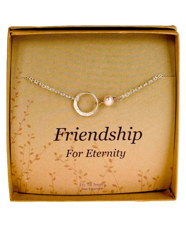 Friendship Bracelet- Sterling Silver Eternity Karma Circle with Cultured Pearl - C811JUH2F0T
