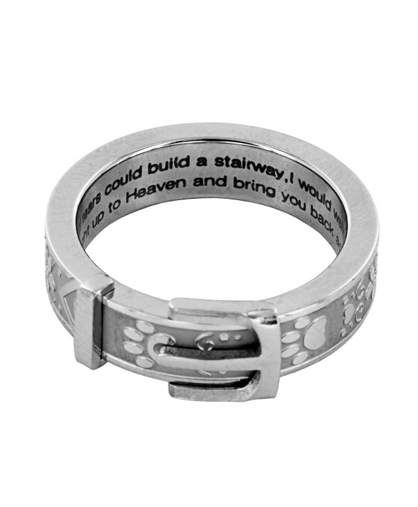 Paw Print Collar Remembrance Ring - Silver - CS126REQFX5