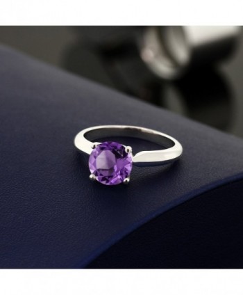 Sterling Amethyst Solitaire Engagement Available in Women's Wedding & Engagement Rings