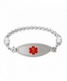 Divoti Custom Engraved Diamond Border Medical Alert Bracelet -Wheat Stainless -Red - CO17YHCMGOX