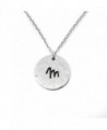 Hammered Initials Necklace Letter M Disc Necklace- Circle Pendant- Bridesmaid Gift- Friendship Necklace - Silver - CC182LRWCC3