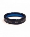 Star Wars Inspired "The Force is With Me" Tungsten Carbide Ring- Black and Blue with Gold inscription - C6182IMQ3CM