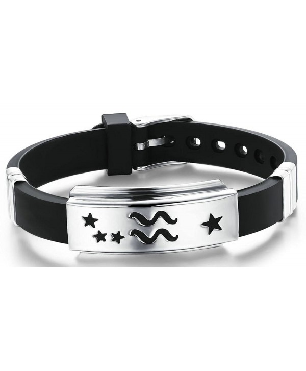AnaZoz Jewelry His and Hers 12 Constellation Zodiac Sign Logo Charms Bracelet -- Aquarius - CQ11ZQW8XD5