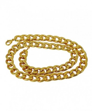 Stainless Steel Hip Hop Punk Necklace Snake Wide Chain Gold Plated 21.5'' Bonnie - CU11SY8Y7AZ