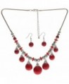 Lova Jewelry Red Stone Necklace and Earrings Set - CT11NACAA5J