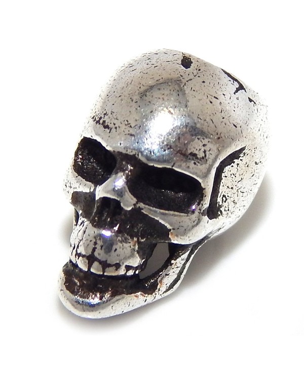 Solid 925 Sterling Silver "Skull" Charm Bead for European Snake Chain Bracelets - C517YC2S9QW