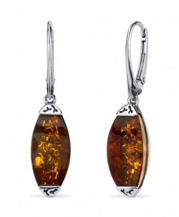 Baltic Amber Gallery Earrings Sterling Silver Cognac Color - CO11Y5N1NNN