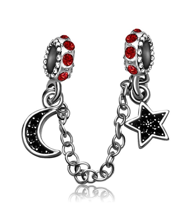 JMQJewelry I Love You To The Moon And Back Star July-Dec Birthstone Dangle Night Sky Charms Beads For Bracelets - C6184UMAI2M