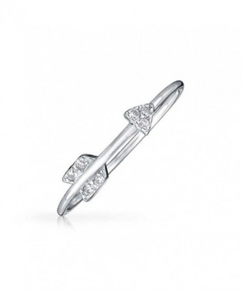 Bling Jewelry CZ Cupids Arrow Thin Sterling Silver Ring - CI11KEOA52V