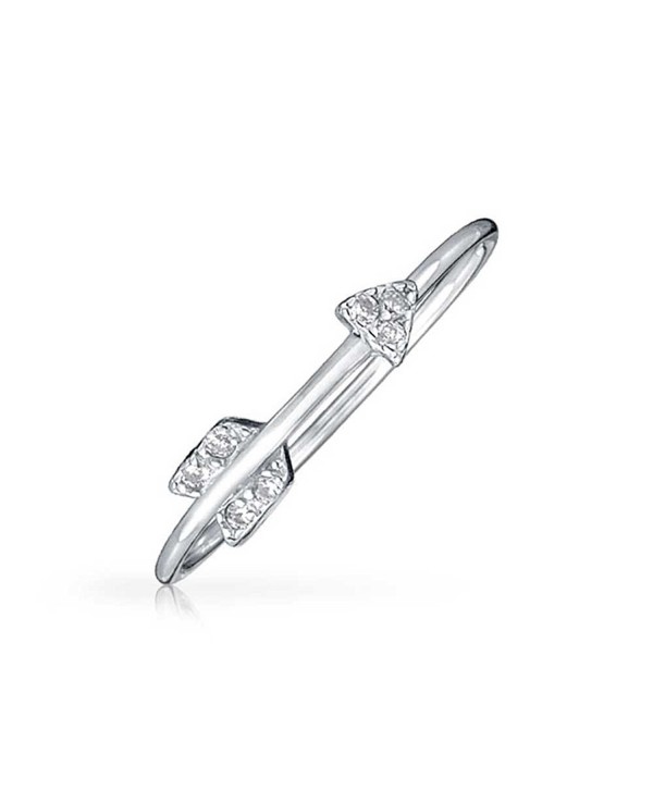 Bling Jewelry CZ Cupids Arrow Thin Sterling Silver Ring - CI11KEOA52V
