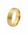 8Mm Tungsten Carbide Wedding Ring Band Gold Plated Stepped Edge Brushed Center - CW11NW01R27