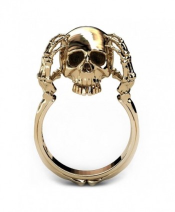 EVBEA Skull and Bones Ring 14K Gold Statement Fun Skeleton Claw Rings for Women - Gold Color - CK12MNYOCMT