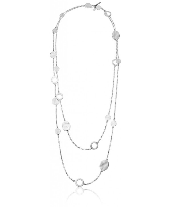 Kenneth Cole New York Silver-Tone Circle Long Illusion Necklace - Women's - silver - C3117MVK82R
