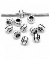 10 Pcs Silver Tone European Spacer Beads for Snake Chain Charm Bracelets - CO122TUTFI3