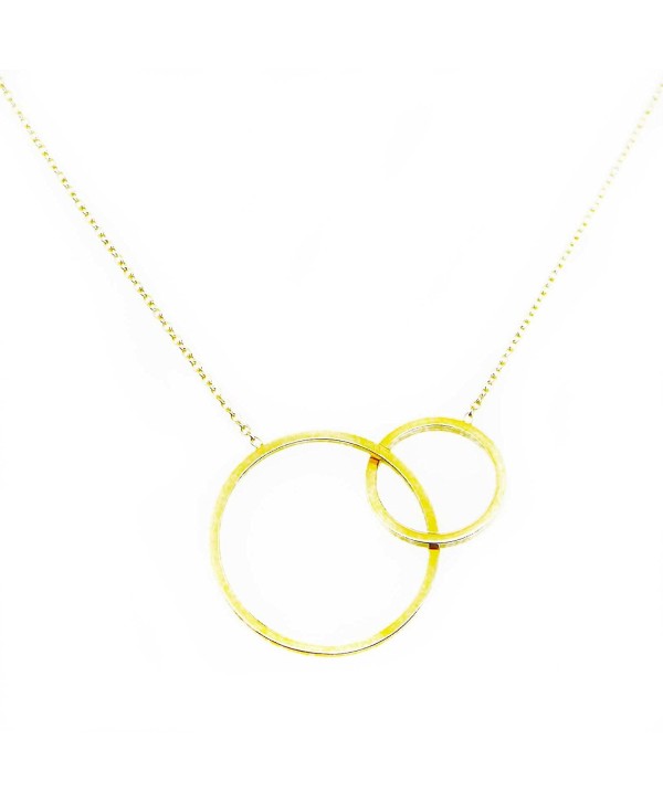 Gold Circles Necklace | Layering | Simple & Chic | Long Chain | Classic & Stylish | Standing Goose "Goldeye" - CZ12I1N5PVD