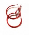 Color Hoop Earrings Simple Thin Hoop Earrings 1 Inch Red Hoop Earrings - CJ186H2AR3T