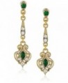 Downton Abbey Gold-Tone Edwardian Filigree Simulated Emerald Drop Earrings - CB11FM4JQBF